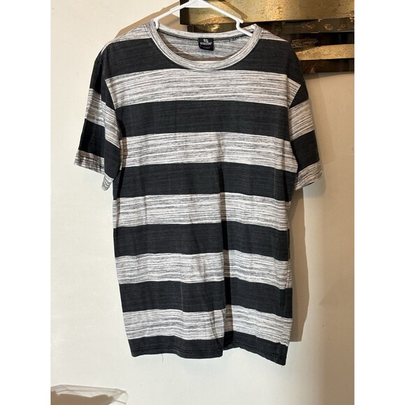 OT Revolution Shirt Mens Size Large Black Gray Heathered Stripe - Picture 1 of 8